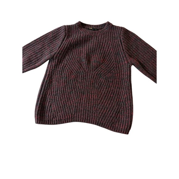 Maje Sweaters - Maje Womens Sweater Size 2 Wine Color Wool Blend Long Sleeve Pullover Casual